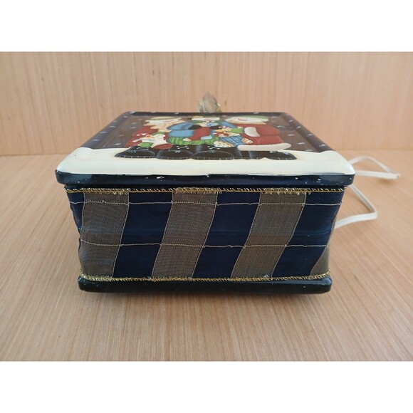 Seasons Holiday Collection Glass Light Up Christmas Present Block with Snowmen - Picture 8 of 14